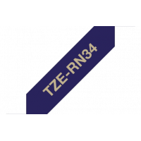 Brother - TZE-RN34 - Tape/TZERN34 12MM GOLD ON D BLUE RIBBON