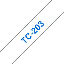 Brother - TC203 - 12 mm bleu sur ruban blanc laminé (7,7 m) Brother - TC203 - 12 mm bleu sur ruban blanc laminé (7,7 m)