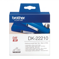 Brother - DK-22210 - Ruban blanc continu support papier adhésif de 30 m et largeur 29 mm