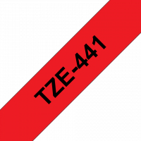Brother - TZE-441 - Etiquettes - Noir sur Rouge - 18 mm - Rouleau (1,8 cm x 8 m) - autocollant laminé