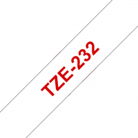 Brother - TZE-232 - Etiquettes - Rouge sur Blanc - Rouleau (12 mm x 8 m) - autocollant lamainé