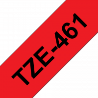 Brother - TZE-461 - Etiquettes - Noir sur Rouge 36 mm - Rouleau (3,6 cm x 8 m) - autocollant laminé