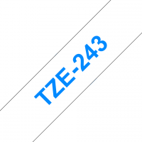 Brother - TZE-243 - Etiquettes - Bleu  sur Blanc - Rouleau (18 mm x 8 m) - autocollant lamainé