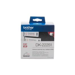 Brother - DK-22251 - Etiquettes - rouge et noir - Ruban papier continu -  (62mm x 15.24m) - autocollant
