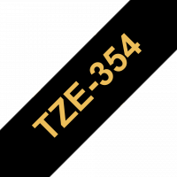 Brother - TZE-354 - Etiquettes - Or sur Noir - Rouleau (24 mm x 8 m) - autocollant laminé