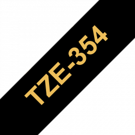 Brother - TZE-354 - Etiquettes - Or sur Noir - Rouleau (24 mm x 8 m) - autocollant laminé Brother - TZE-354 - Etiquettes - Or sur Noir - Rouleau (24 mm x 8 m) - autocollant laminé