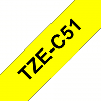 Brother - TZE-C51 - Etiquettes - Noir sur Jaune Fluo - Rouleau (24 mm x 5 m) - autocollant laminé