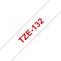 Brother - TZE-132 - Etiquettes - Rouge sur transparent - Rouleau (12 mm x 8 m) - autocollant lamainé