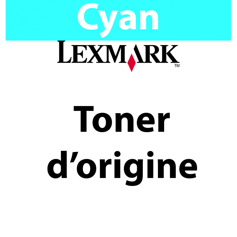Lexmark - 84C2HCE - Toner cyan d'origine - 16 000 pages  