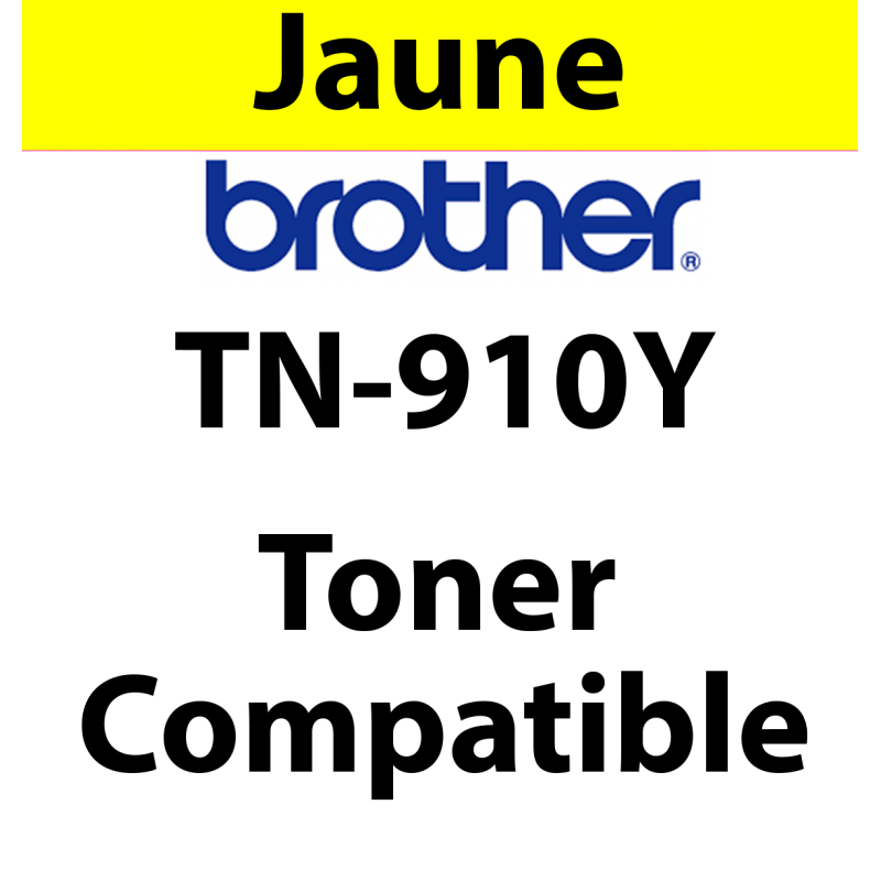 TN-910Y - Toner Maptrotter compatible Brother - jaune - 9 000 pages - Référence : RE19011408 