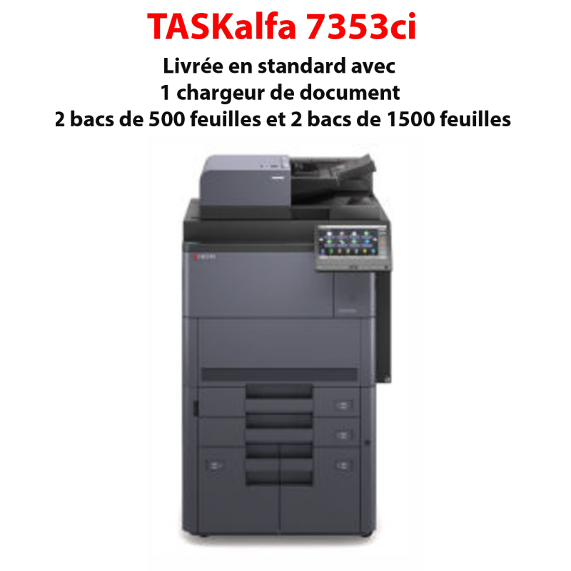 Kyocera - TASKalfa 7353ci - Multifonctions (impression, copie, scan) laser - couleur - A3, écran tactile - chargeur en option - Kyocera - TASKalfa 7353ci - Multifonctions (impression, copie, scan) laser - couleur - A3, écran tactile - chargeur en option -