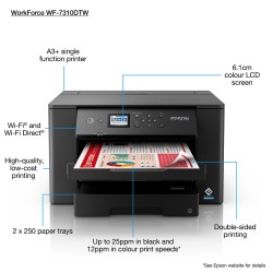 Epson - WorkForce WF-7310DTW - Imprimante, couleur, jet d’encre, A3, recto verso,75 ppm 