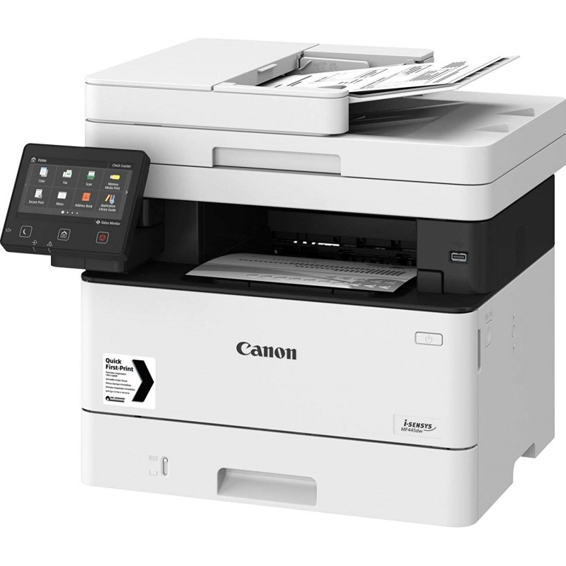 Canon - I-Sensys MF445dw - multifonction (impression copie scan) laser,  noir et blanc, A4, chargeur dspf, recto verso en impression, copie, scan,  38 ppm
