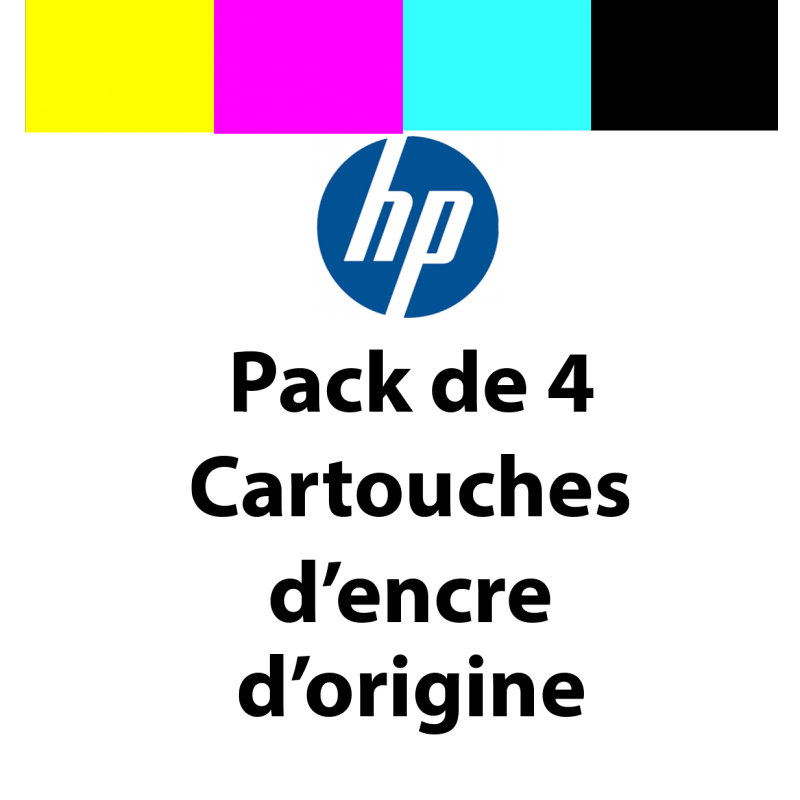 HP 903 Pack de 4 cartouches d'encre Noir/Cyan/Magenta/Jaune