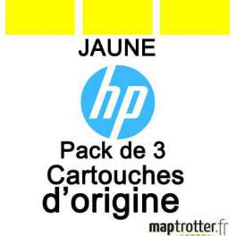 HP - C5075A - 83 - Pack de 3  Cartouches d'encre jaune - produit d'origine - 680 ml