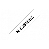 Brother - MK231SBZ - Ruban plastique de 12 mm noir sur blanc , non laminé,  4 m.