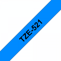 Brother - TZE-521 - Etiquettes - Noir sur Bleu - Rouleau (9 mm  x 8 m) - autocollant laminé