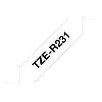 Brother - TZE-R231 - Etiquettes - Noir sur blanc - Rouleau (12 mm x 4 m) - autocollant
