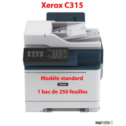 Xerox - C315V_DNI - Multifonction, impression, copie, scan, fax, laser, couleur, A4, Recto verso en impression, copie, scan (deux passages), 1 bac de 250 feuilles, Réseau, Wifi, 33 ppm