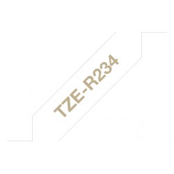 Brother - TZER254 - Brother TZe-R254 - Brillant - doré sur blanc - Rouleau (2,4 cm x 4 m) 1 rouleau(x) bande de ruban - pour PT2430PC, PT2730, PT2730VP, PT9600, PTD600, PTD600VP, PTD800W, PTH500LI, PTP700, PTP710BT, PTP750W