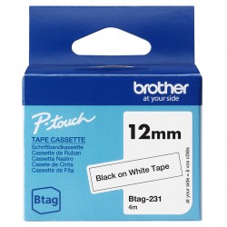 Brother - BTAG231 - BTAG231 12MM BLACK ON WHITE TAPE